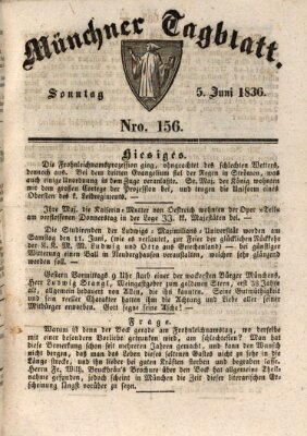 Münchener Tagblatt Sonntag 5. Juni 1836