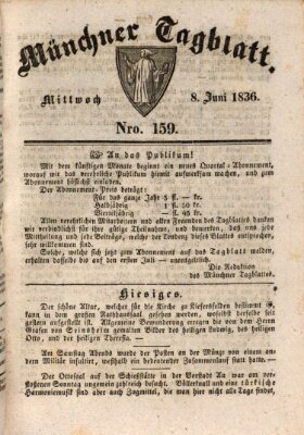 Münchener Tagblatt Mittwoch 8. Juni 1836