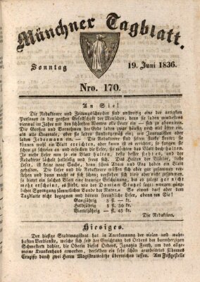 Münchener Tagblatt Sonntag 19. Juni 1836