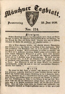 Münchener Tagblatt Donnerstag 23. Juni 1836