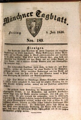 Münchener Tagblatt Freitag 8. Juli 1836