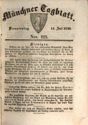 Münchener Tagblatt Donnerstag 14. Juli 1836