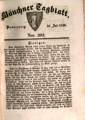 Münchener Tagblatt Donnerstag 21. Juli 1836