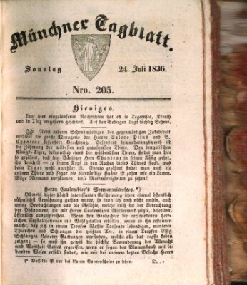 Münchener Tagblatt Sonntag 24. Juli 1836