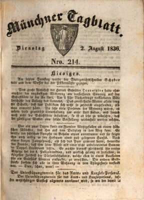 Münchener Tagblatt Dienstag 2. August 1836