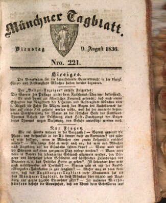 Münchener Tagblatt Dienstag 9. August 1836