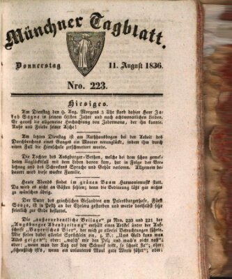 Münchener Tagblatt Donnerstag 11. August 1836