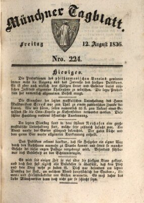 Münchener Tagblatt Freitag 12. August 1836