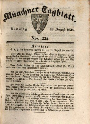 Münchener Tagblatt Samstag 13. August 1836