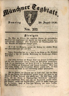 Münchener Tagblatt Samstag 20. August 1836