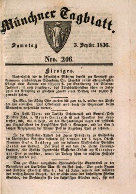 Münchener Tagblatt Samstag 3. September 1836