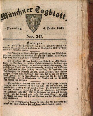 Münchener Tagblatt Sonntag 4. September 1836