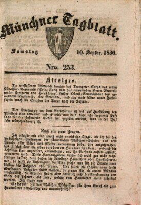 Münchener Tagblatt Samstag 10. September 1836