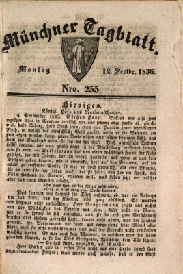 Münchener Tagblatt Montag 12. September 1836