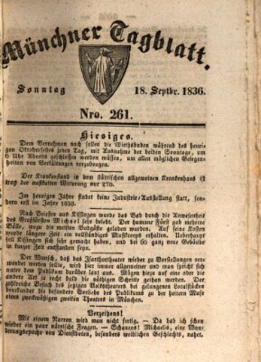 Münchener Tagblatt Sonntag 18. September 1836