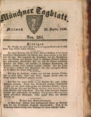 Münchener Tagblatt Mittwoch 21. September 1836