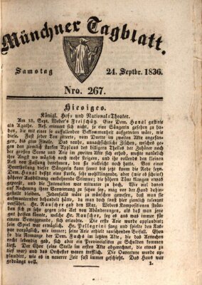 Münchener Tagblatt Samstag 24. September 1836