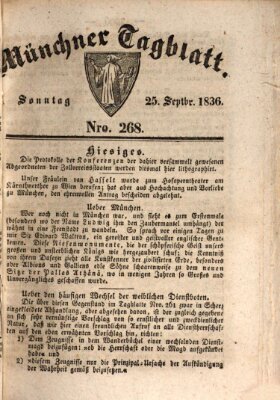 Münchener Tagblatt Sonntag 25. September 1836