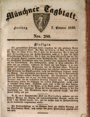 Münchener Tagblatt Freitag 7. Oktober 1836