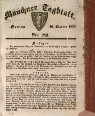 Münchener Tagblatt Montag 10. Oktober 1836