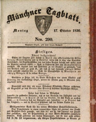 Münchener Tagblatt Montag 17. Oktober 1836