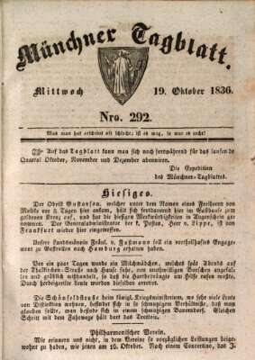 Münchener Tagblatt Mittwoch 19. Oktober 1836