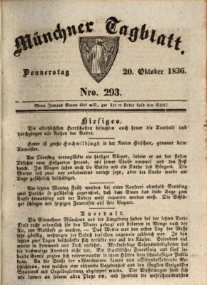 Münchener Tagblatt Donnerstag 20. Oktober 1836