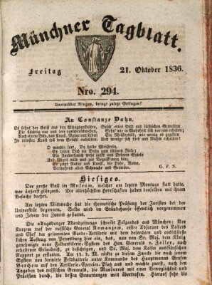 Münchener Tagblatt Freitag 21. Oktober 1836