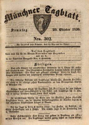 Münchener Tagblatt Samstag 29. Oktober 1836