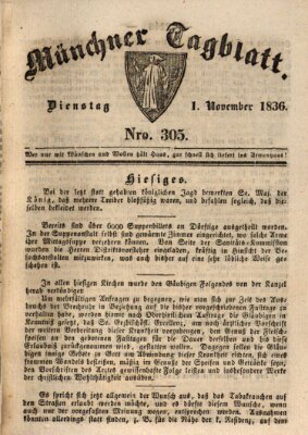 Münchener Tagblatt Dienstag 1. November 1836