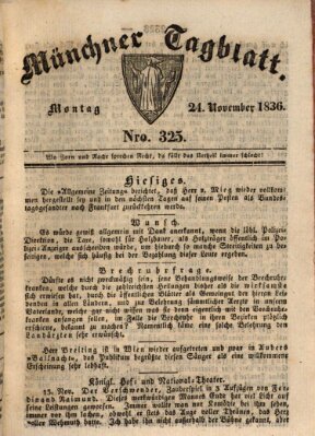 Münchener Tagblatt Montag 21. November 1836