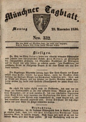 Münchener Tagblatt Montag 28. November 1836