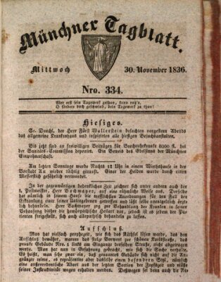 Münchener Tagblatt Mittwoch 30. November 1836