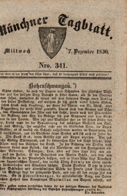 Münchener Tagblatt Mittwoch 7. Dezember 1836