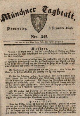 Münchener Tagblatt Donnerstag 8. Dezember 1836