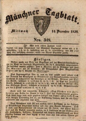 Münchener Tagblatt Mittwoch 14. Dezember 1836