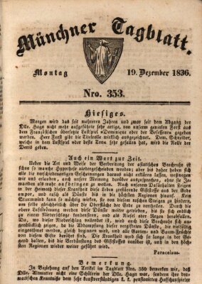 Münchener Tagblatt Montag 19. Dezember 1836