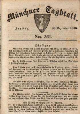 Münchener Tagblatt Freitag 30. Dezember 1836