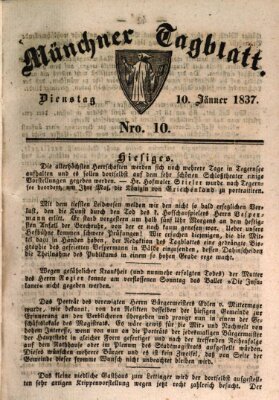 Münchener Tagblatt Dienstag 10. Januar 1837