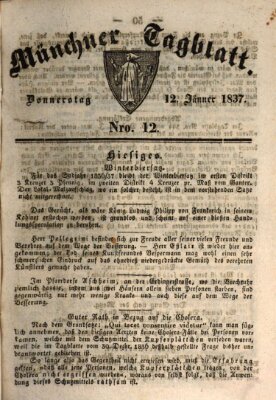 Münchener Tagblatt Donnerstag 12. Januar 1837