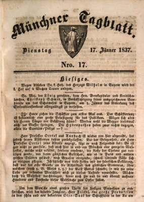 Münchener Tagblatt Dienstag 17. Januar 1837