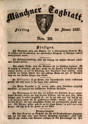 Münchener Tagblatt Freitag 20. Januar 1837