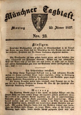 Münchener Tagblatt Montag 23. Januar 1837