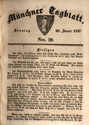 Münchener Tagblatt Sonntag 29. Januar 1837