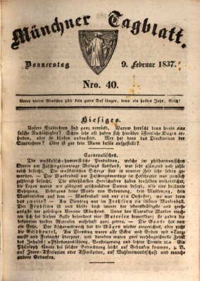 Münchener Tagblatt Donnerstag 9. Februar 1837