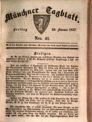 Münchener Tagblatt Freitag 10. Februar 1837