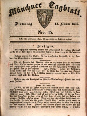 Münchener Tagblatt Dienstag 14. Februar 1837