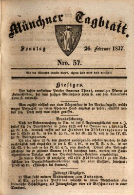 Münchener Tagblatt Sonntag 26. Februar 1837