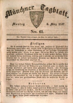 Münchener Tagblatt Montag 6. März 1837