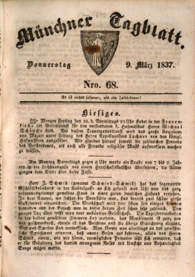 Münchener Tagblatt Donnerstag 9. März 1837